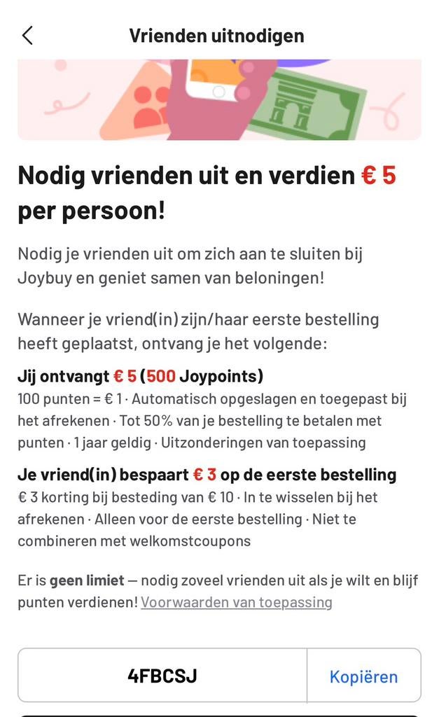 Joybuy 3€ kortingscode, Tickets en Kaartjes, Kortingen en Cadeaubonnen, Eén persoon, Kortingsbon