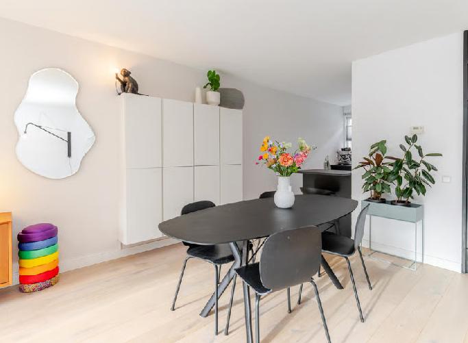 Mobitec eclipse eettafel zwart met eiken blad 180x100, Ophalen, Gebruikt, 100 tot 150 cm, Eikenhout