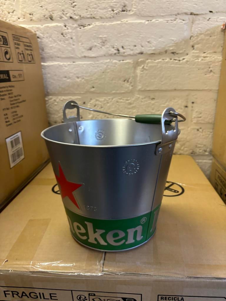 20x Heineken Bierkoelers / IJsemmers met Handgreep, Ophalen, Gebruikt, IJzer, Met handgreep