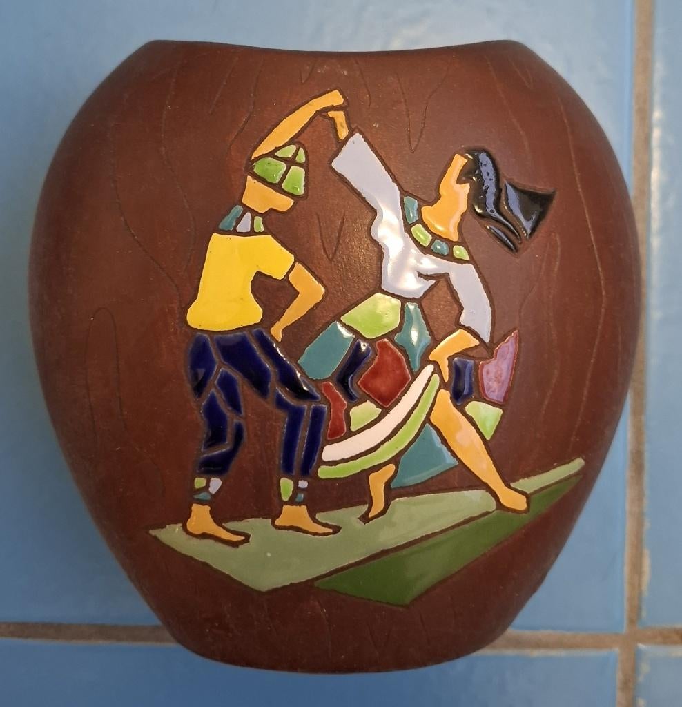 Vintage Mozaïekvaas Keramos Israel Jaren 50  /  Judaica, Antiek en Kunst, Ophalen of Verzenden