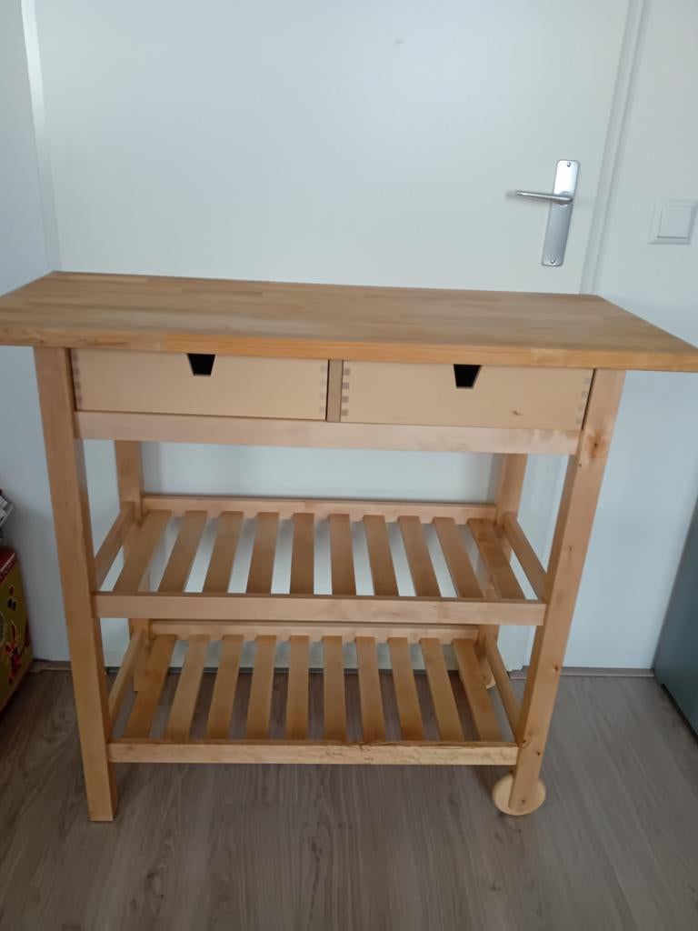 Zeer goede Forhoja Förhöja Ikea berkenhout Keukentrolley, Huis en Inrichting, Tafels | Sidetables, Ophalen, Zo goed als nieuw