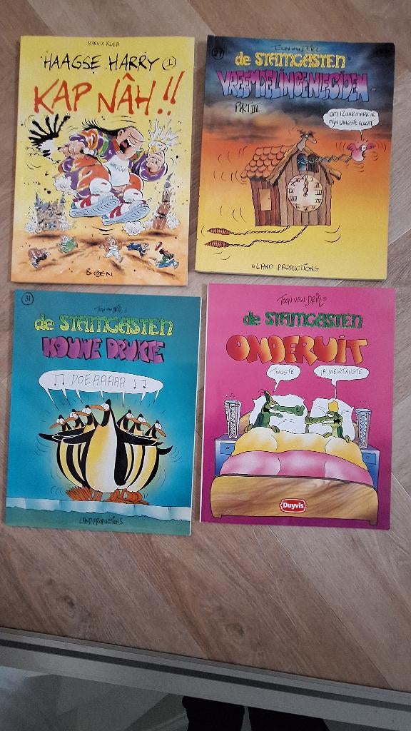 4 stripboeken, 1 Haagse Harry,3 stamgasten, Boeken, Ton van Driel, Meerdere stripboeken, Ophalen, Gelezen