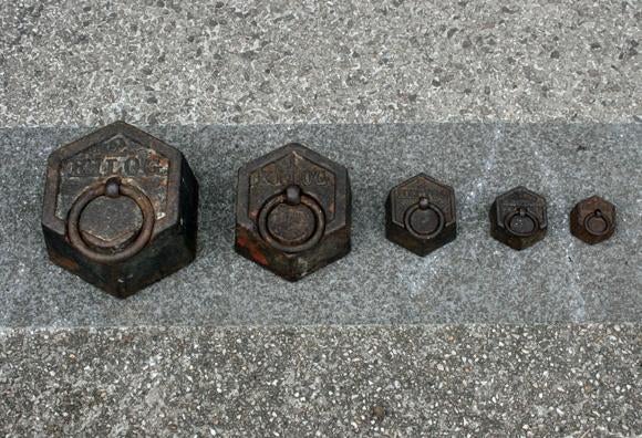 Set van 5 Franse gewichten, Ophalen of Verzenden