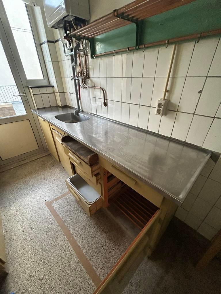 Vintage Piet Zwart Bruynzeel Keuken - Authentiek Design, Huis en Inrichting, Ophalen, Gebruikt, Bruin, Dubbelwandige keuken