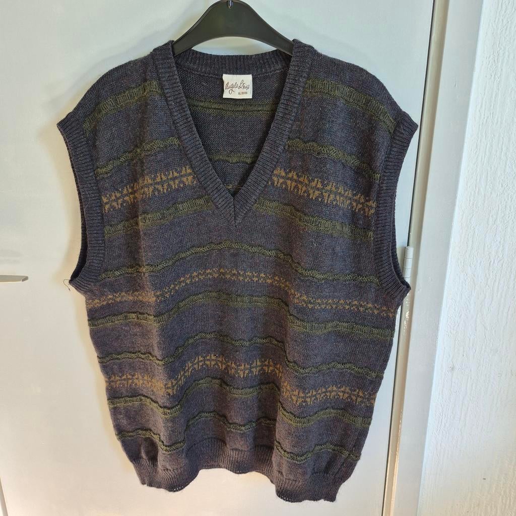 Heren spencer Angelo Litrico XL - Wol - Grijs, groen, geel, Angelo Litrico, Maat 56/58 (XL), Ophalen of Verzenden, Zo goed als nieuw