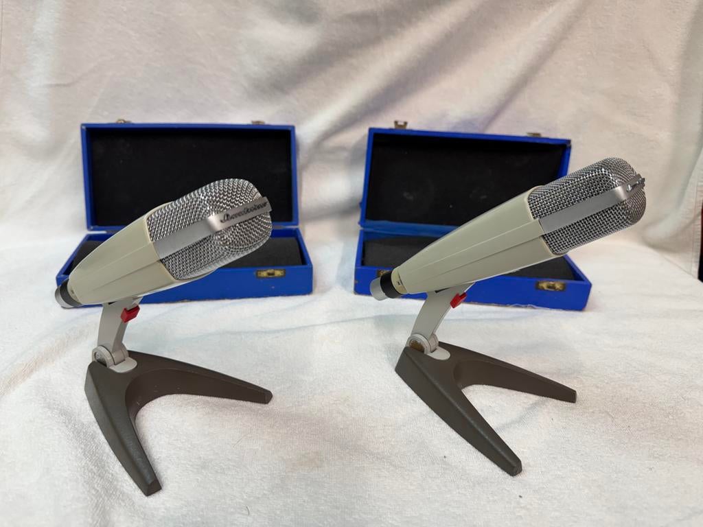 Vintage Sennheiser MD421, 2 stuks, Muziek en Instrumenten, Microfoons, Ophalen of Verzenden, Zo goed als nieuw