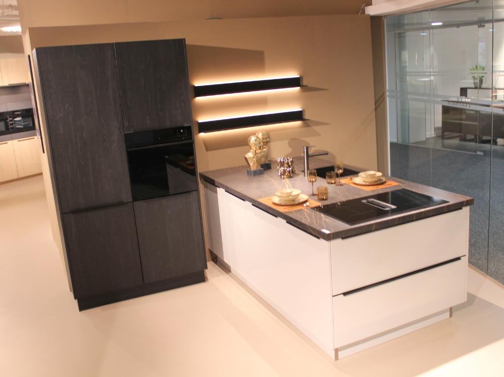 AL59 Moderne design keuken met schiereiland | nwpr €36.150, Ophalen, Wit, Nieuw, Dubbelwandige keuken