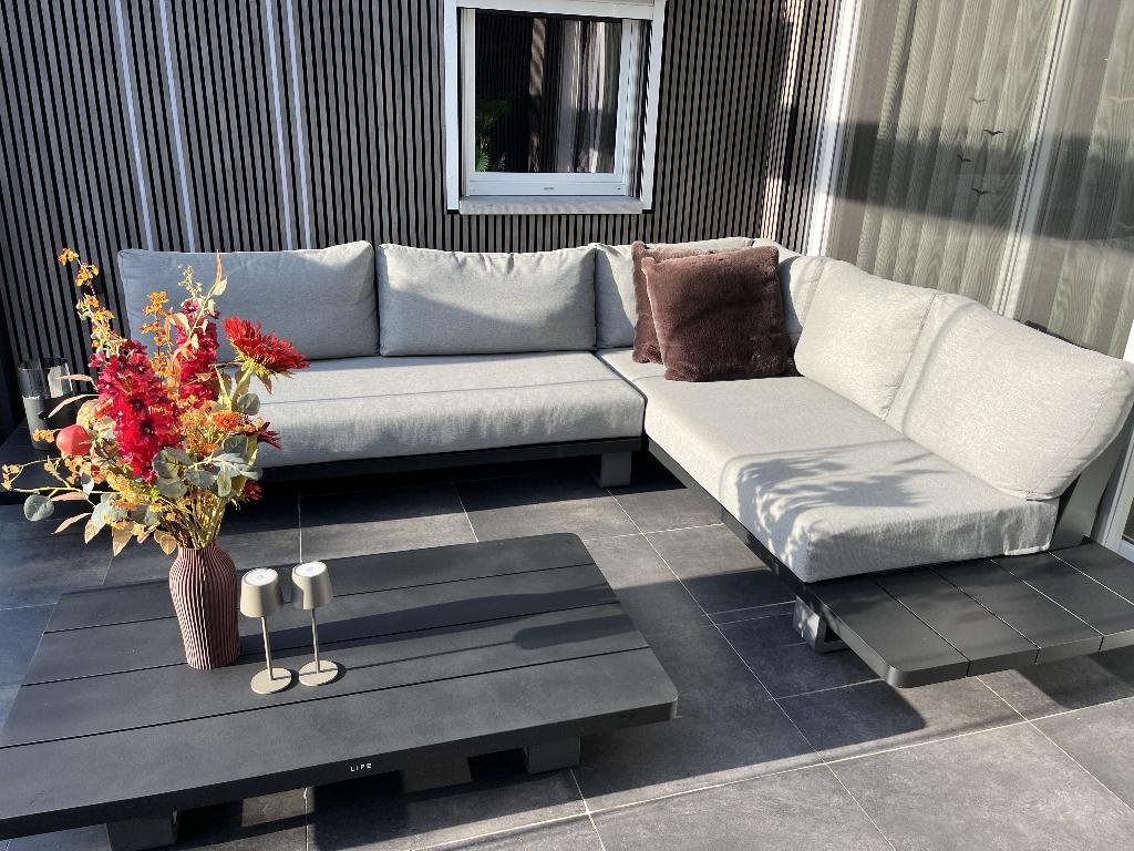 Life loungeset Fitz Roy met Soltex kussens, Ophalen, Bank, Aluminium, Zo goed als nieuw