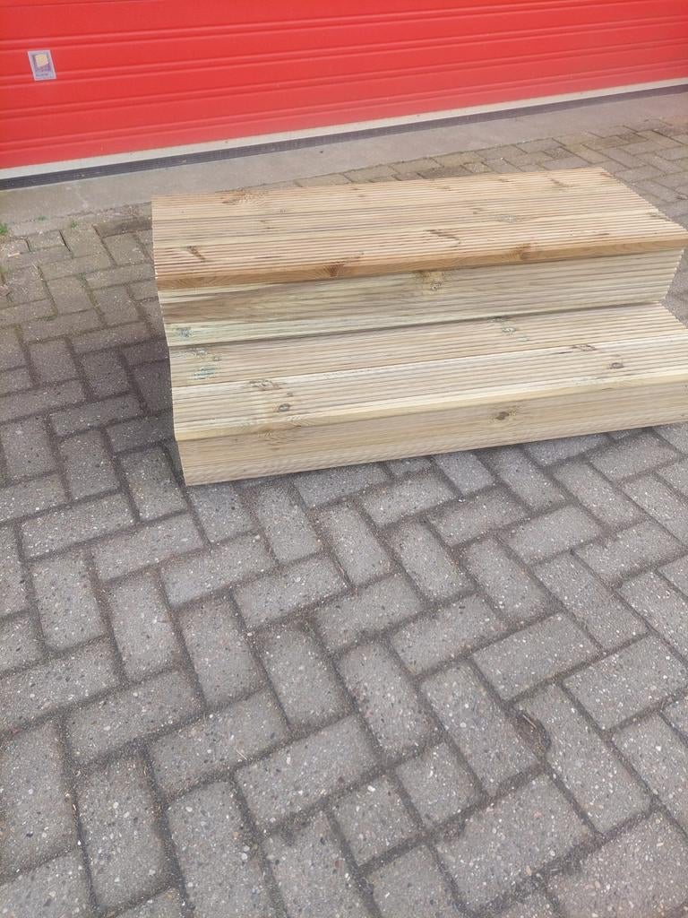 Houten Opstap voor Caravan of Chalet - 2 Treden, Ophalen