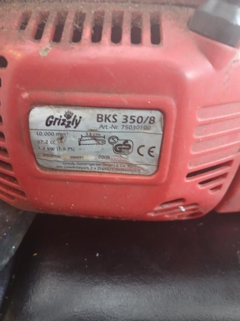 2x Grizzly BKS 350/8 Kettingzaag - Krachtig en Betrouwbaar, Gebruikt, Kettingzaag, 600 tot 1200 watt, Ophalen of Verzenden