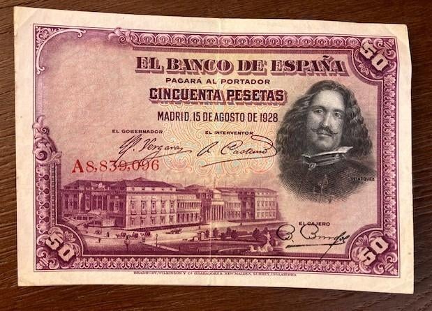 Spanje 50 pesetas, Postzegels en Munten, Bankbiljetten | Europa | Niet-Eurobiljetten, Ophalen of Verzenden, Overige landen, Los biljet