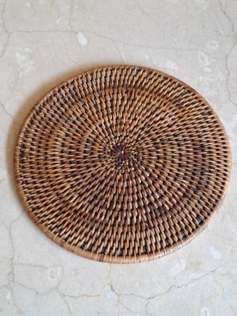 Birma rieten onderzetter 15 cm, Ophalen of Verzenden, Zo goed als nieuw, Overig