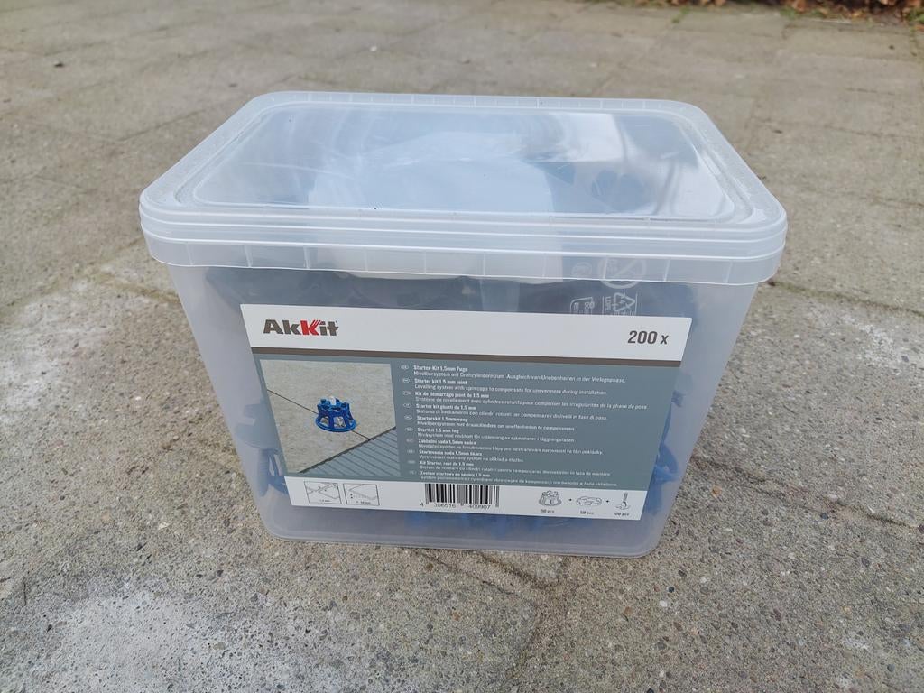 NIEUW Starter kit 1,5 mm voeg Nivelleersysteem, Doe-het-zelf en Verbouw, Tegels, Ophalen, Overige typen, Nieuw, Minder dan 20 cm