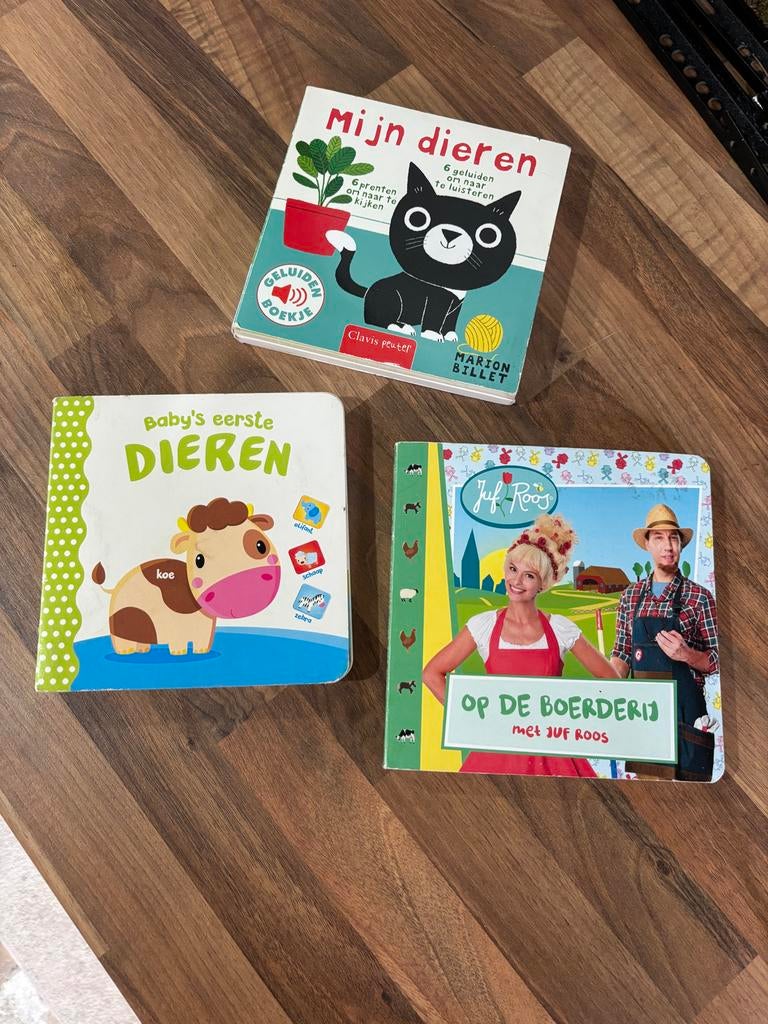 3 Dieren Boekjes: Mijn Dieren (met geluid), Baby's Eerste Di, Ophalen of Verzenden, Gelezen, Uitklap-, Voel- of Ontdekboek, 1 tot 2 jaar