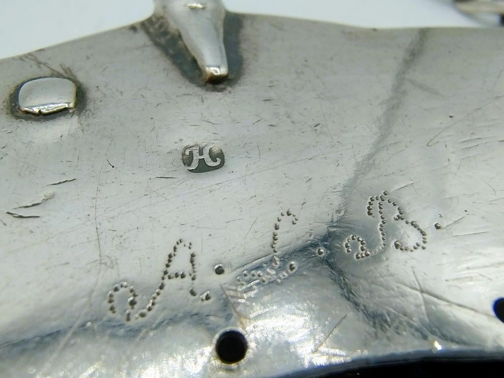 Zilveren tasbeugel met ketting, H. Hubert, Groningen, 1790, Antiek en Kunst, Antiek | Goud en Zilver, Verzenden, Zilver