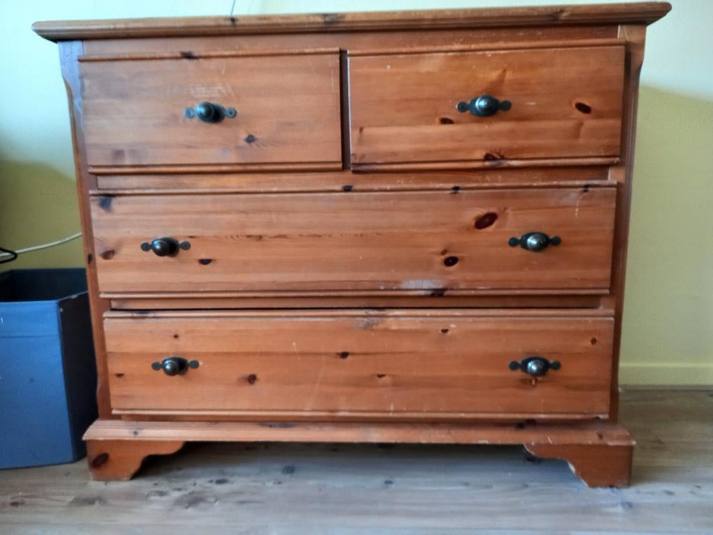 Grenen ladekastje, Huis en Inrichting, Ophalen, Gebruikt, 50 tot 100 cm, 3 of 4 laden