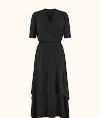 LaDress lea zgan   zwarte jurk S travelstof pofmouw, Kleding | Dames, Jurken, Zwart, Ophalen of Verzenden, Zo goed als nieuw, Maat 36 (S)