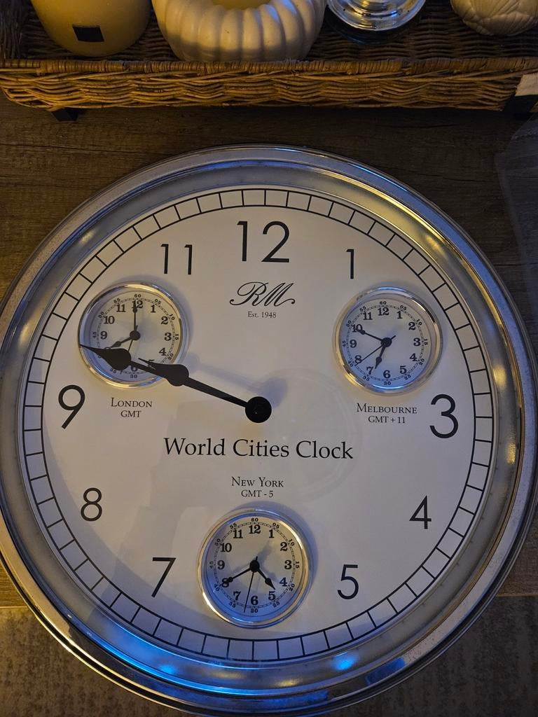 Riviera maison klok, Huis en Inrichting, Woonaccessoires | Klokken, Ophalen of Verzenden, Zo goed als nieuw, Wandklok