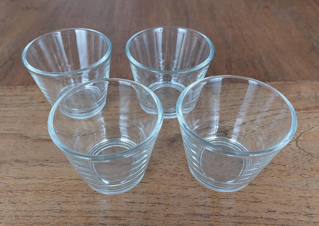 Amuse glaasjes (4x). Afmeting Ø 7,5 x Ø 5,1 x 6,1 cm., Huis en Inrichting, Keuken | Servies, Glas of Glazen, Ophalen of Verzenden