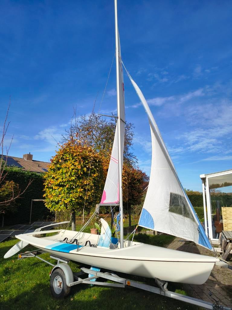 Open zeilboot PX 15 van Sailart met fok zoals Laser 2, Ophalen, Gebruikt, Grootzeil, Minder dan 15 m²