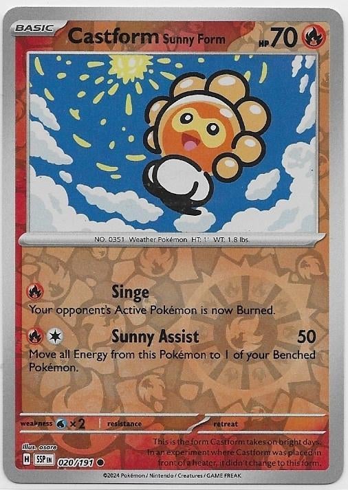 Surging Sparks,  Castform Sunny Form [reverse] 20/191, Verzenden, Nieuw, Losse kaart