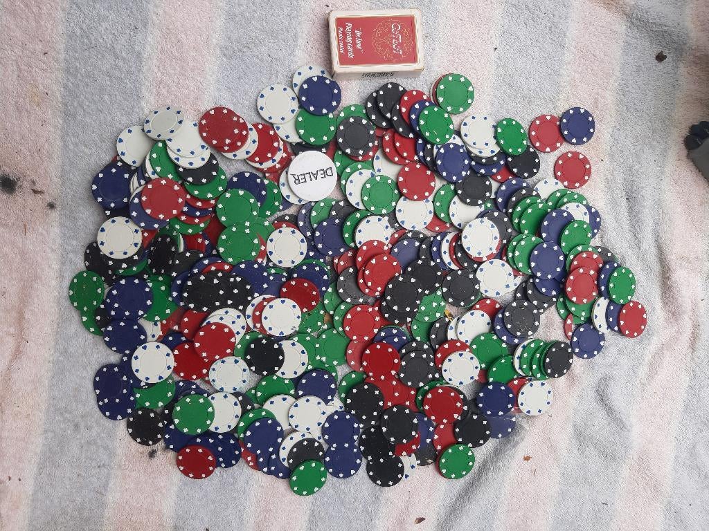 Losse Casino Chips, poker chips, ca. 300 stuks, Een of twee spelers, Ophalen, Gebruikt, Reisspel