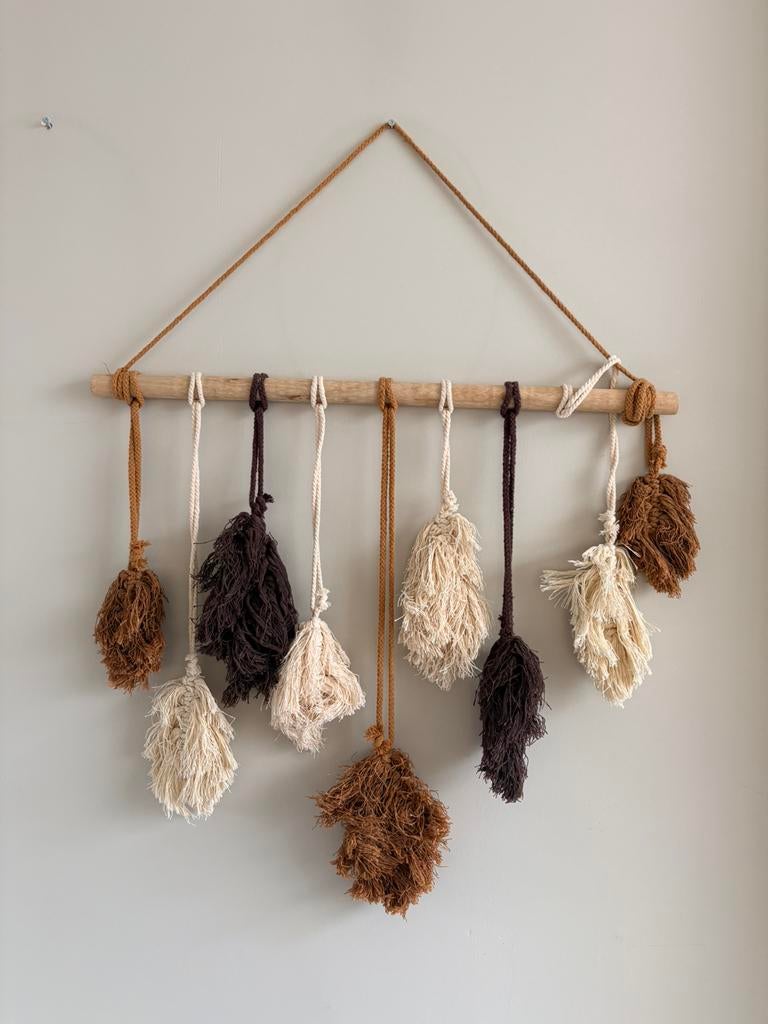 Macramé, Ophalen, Hout, Nieuw, Bruin