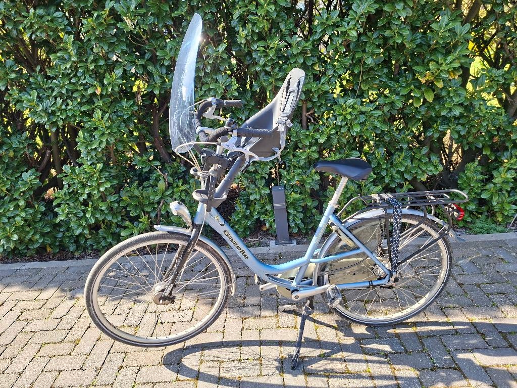Mamafiets Gazelle met Urban Iki voorzitje en windscherm, Ophalen, Gebruikt, Versnellingen, 50 tot 53 cm