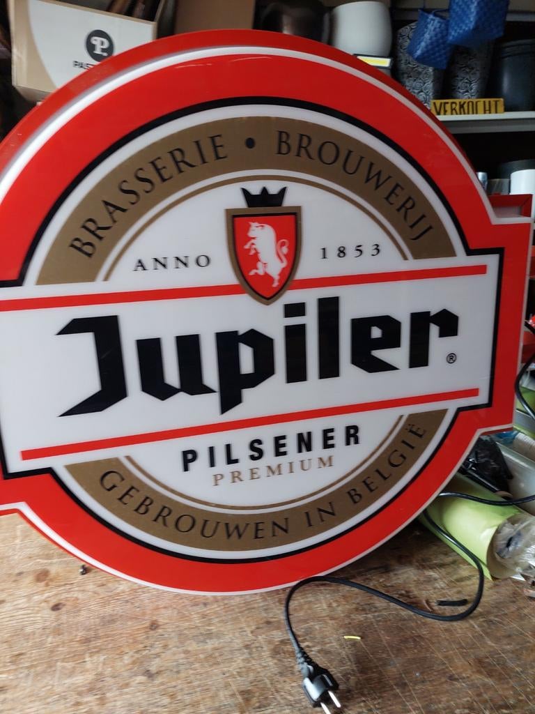 Jupiler, Ophalen, Zo goed als nieuw, Reclamebord, Plaat of Schild, Jupiler
