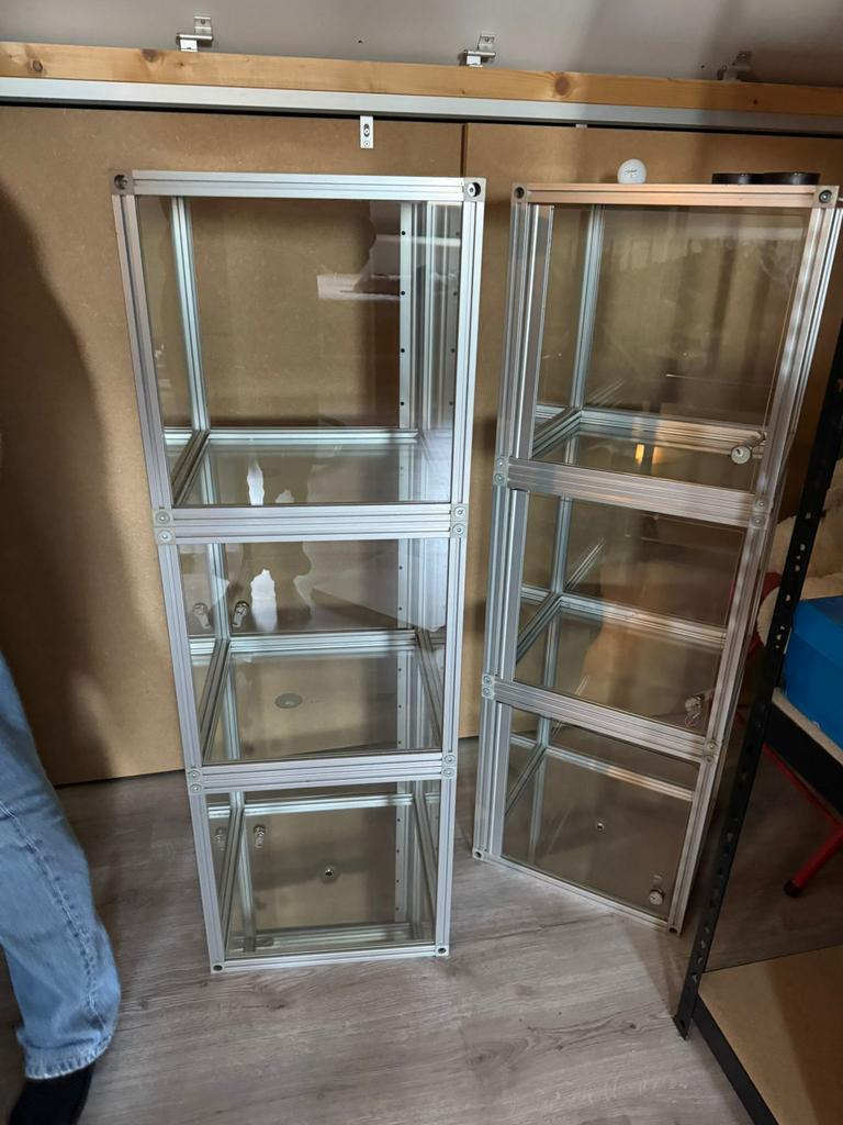 Glazen kubus kast, Ophalen, 25 tot 50 cm, Minder dan 100 cm