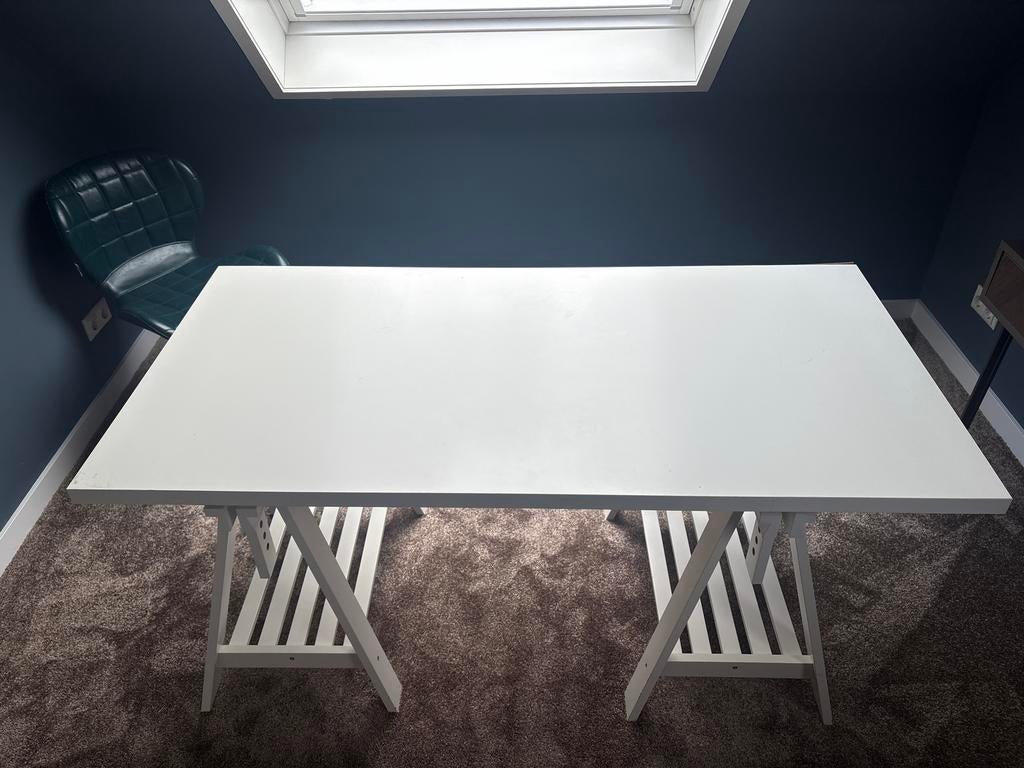 IKEA Bureau/Tafel met verstelbare schragen (150x75), Huis en Inrichting, Bureaus, Ophalen, In hoogte verstelbaar, Gebruikt, Bureau