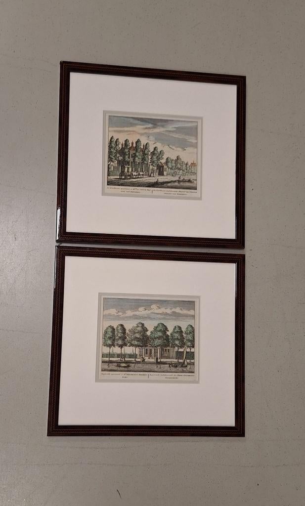 *Twee kopergravures Baambrugge/Rademaker 1730, Ophalen of Verzenden