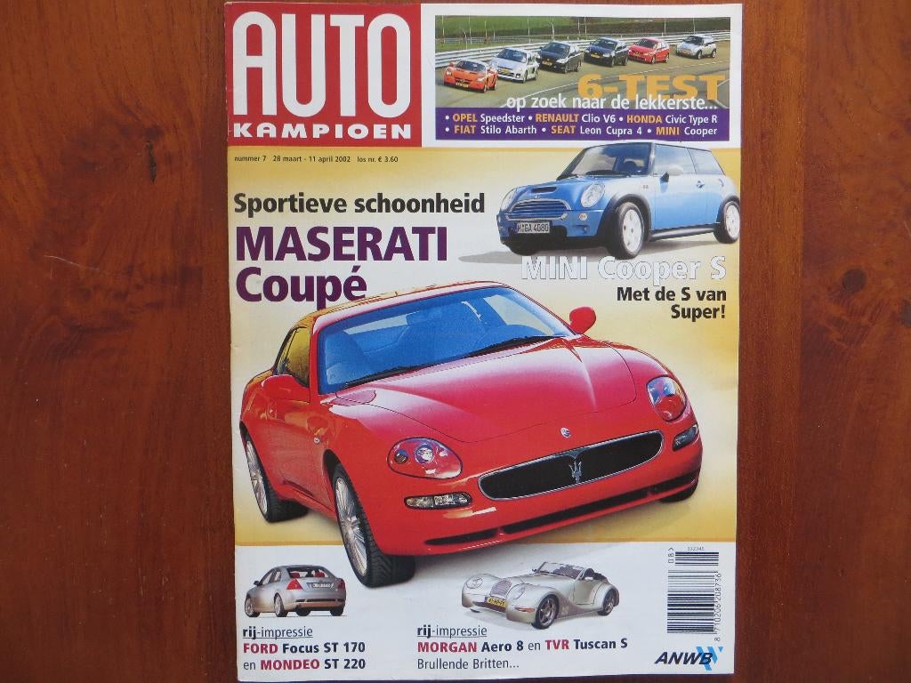 Autokampioen 7 2002 Maserati Coupé, Mini Cooper S, Morgan, Ophalen of Verzenden, Nieuw, Ford