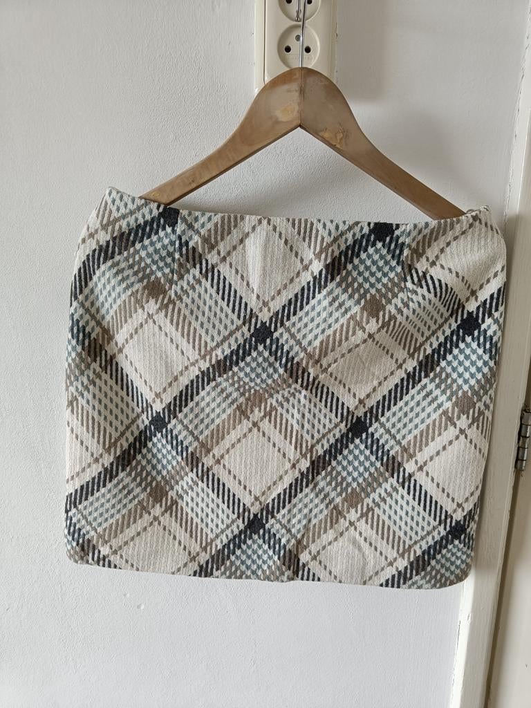 Wolmix collage winter rok. schotse ruit patroon maat 42, H&M, Verzenden, Beige, Maat 42/44 (L)