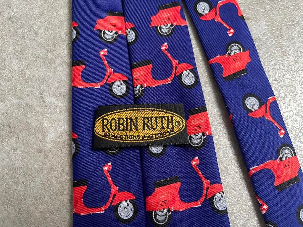 stropdas met heel veel Vespa scooters, super mooi!, Ophalen of Verzenden, Nieuw, Paars, Met patroon