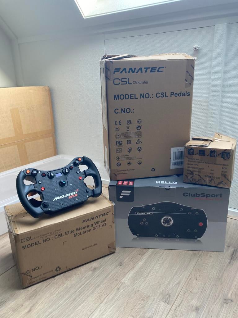 FANATEC pakket | Mclaren GT3 V2 | QR1 | Wheelbase V2.5 | CSL, Computers en Software, Joysticks, Ophalen, Zo goed als nieuw