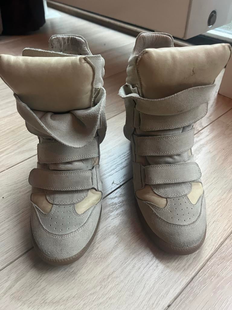 Isabel Marant Gympe Beige - Maat 40 (valt als 39), Ophalen of Verzenden, Gedragen, Beige, Sneakers of Gympen