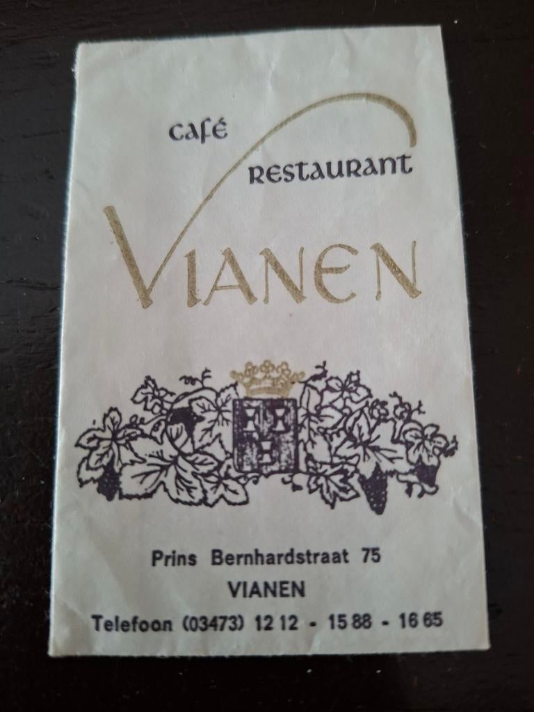 Suikerzakje Café Restaurant Vianen, Ophalen of Verzenden