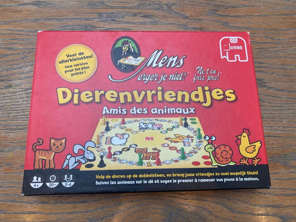 Mens erger je niet - Dierenvriendjes editie, Vijf spelers of meer, Ophalen, Zo goed als nieuw
