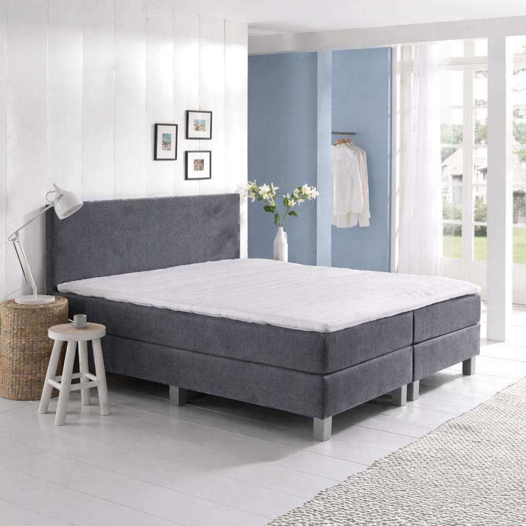 OP=OP Vaste boxspring Basic - 140 x 220 Velvet Antraciet
