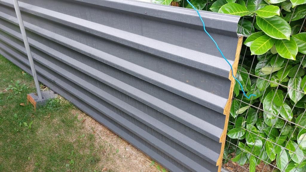 Sandwichpanelen Antraciet 7 krns en 5 krns diverse lengtes, Overige kleuren, 5 tot 10 m², Zo goed als nieuw, Metaal