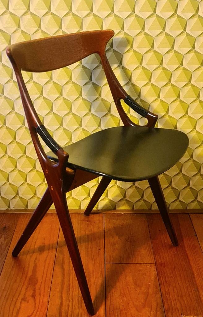Vintage, design stoel Arne Hovmand Olsen. Model 71, Ophalen, Twee, Mogens Kold