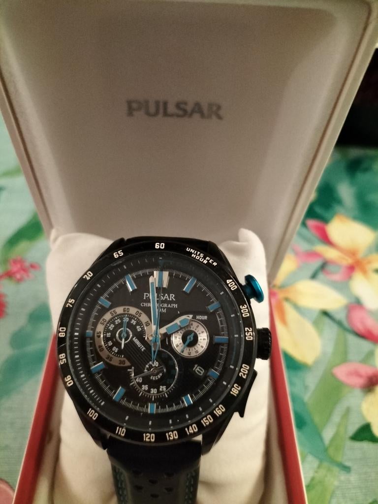 Mooi Pulsar horloge, zo goed als nieuw!, Overige merken, Overige materialen, Leer, Polshorloge