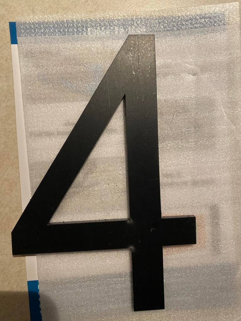 Zwart modern zelfklevend huisnummer 4, Ophalen of Verzenden, Nieuw