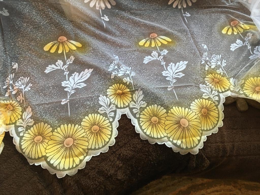 vitrage zonnebloem, Ophalen of Verzenden, Nieuw, 200 cm of meer, 200 cm of meer