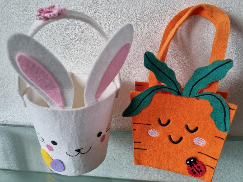 2x, Ah/Hema, PAASMANDJES, 12cm, Vilt, Samen, Inwst!, Ophalen of Verzenden, Zo goed als nieuw