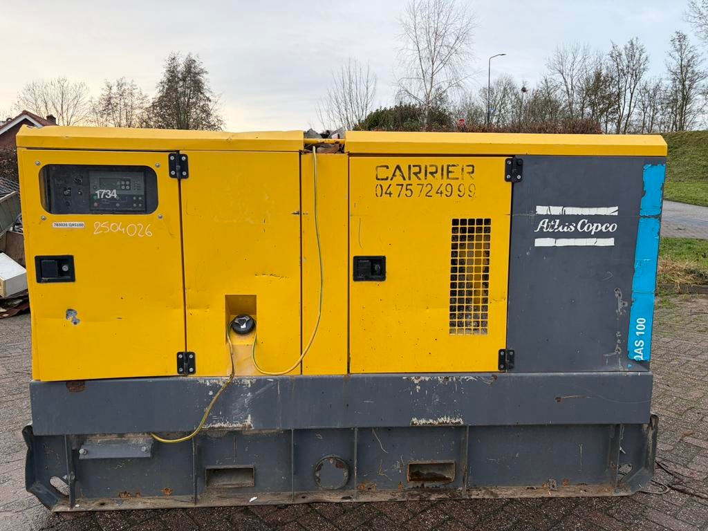 Atlas Copco Perkins 100 kVA noodstroom aggregaat, Doe-het-zelf en Verbouw, Aggregaten, Verzenden, Zo goed als nieuw, Dieselolie