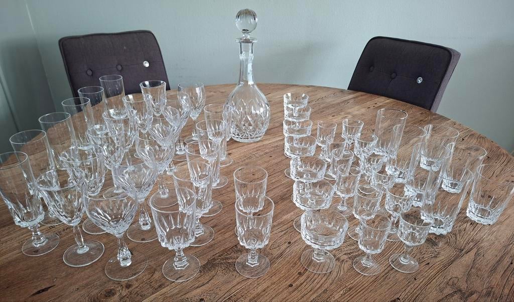 Kristal glas servies zeer compleet, Ophalen