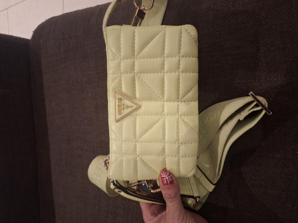 guess schoudertas lime groen 2 keer gedragen, Ophalen of Verzenden, Nieuw, Groen, Schoudertasje