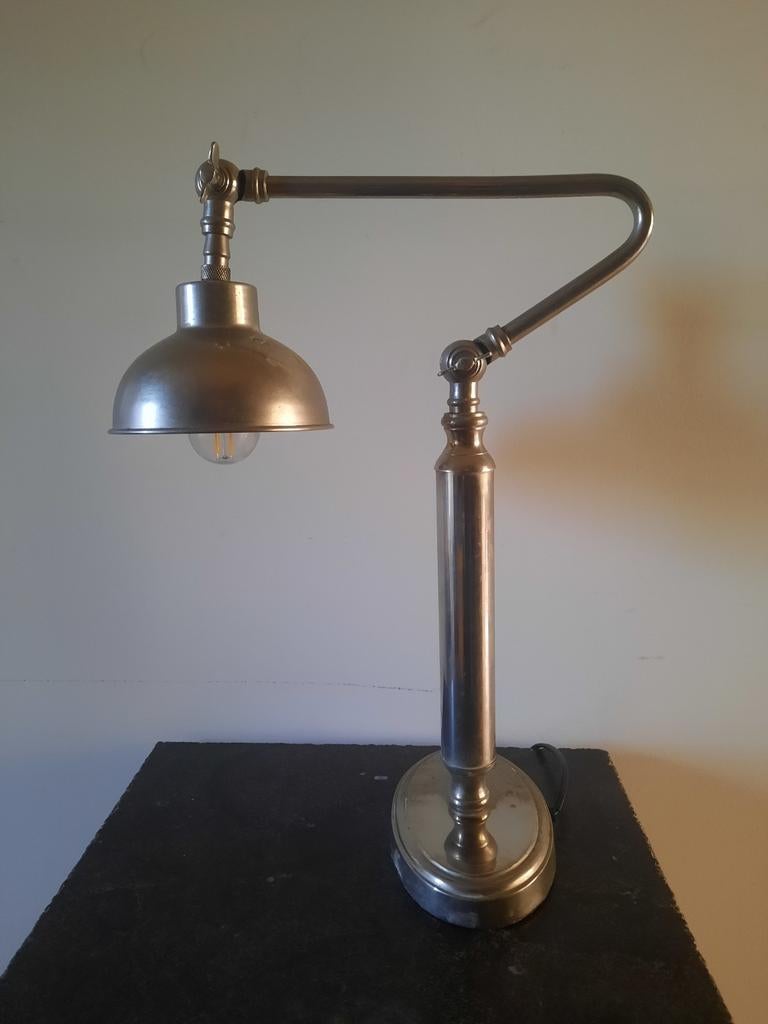 Unieke Autentieke zeldzame Bureaulamp, Gebruikt, Ophalen of Verzenden, Minder dan 100 cm, Metaal